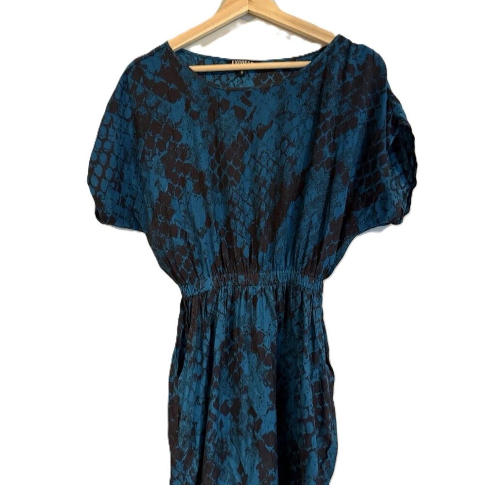 Express Blue Snake Print Dress XS Extra Small With Pockets